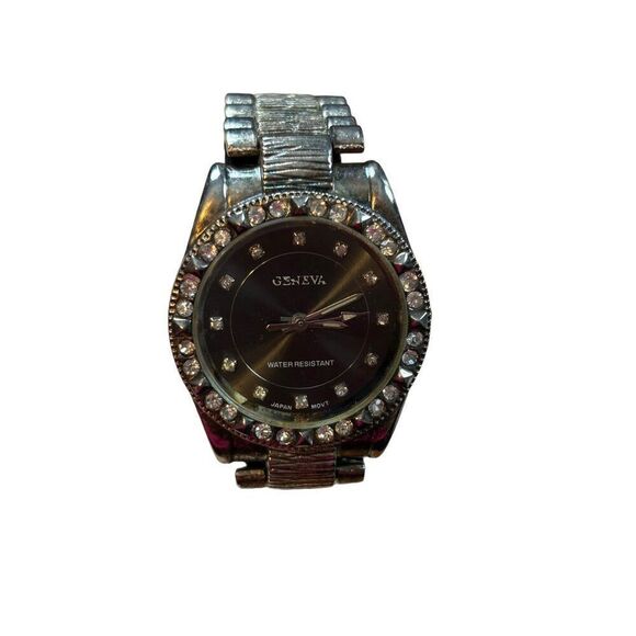 Geneva Women's Water Resistant Silver-Tone Watch With Crystal Accents - Picture 5 of 11